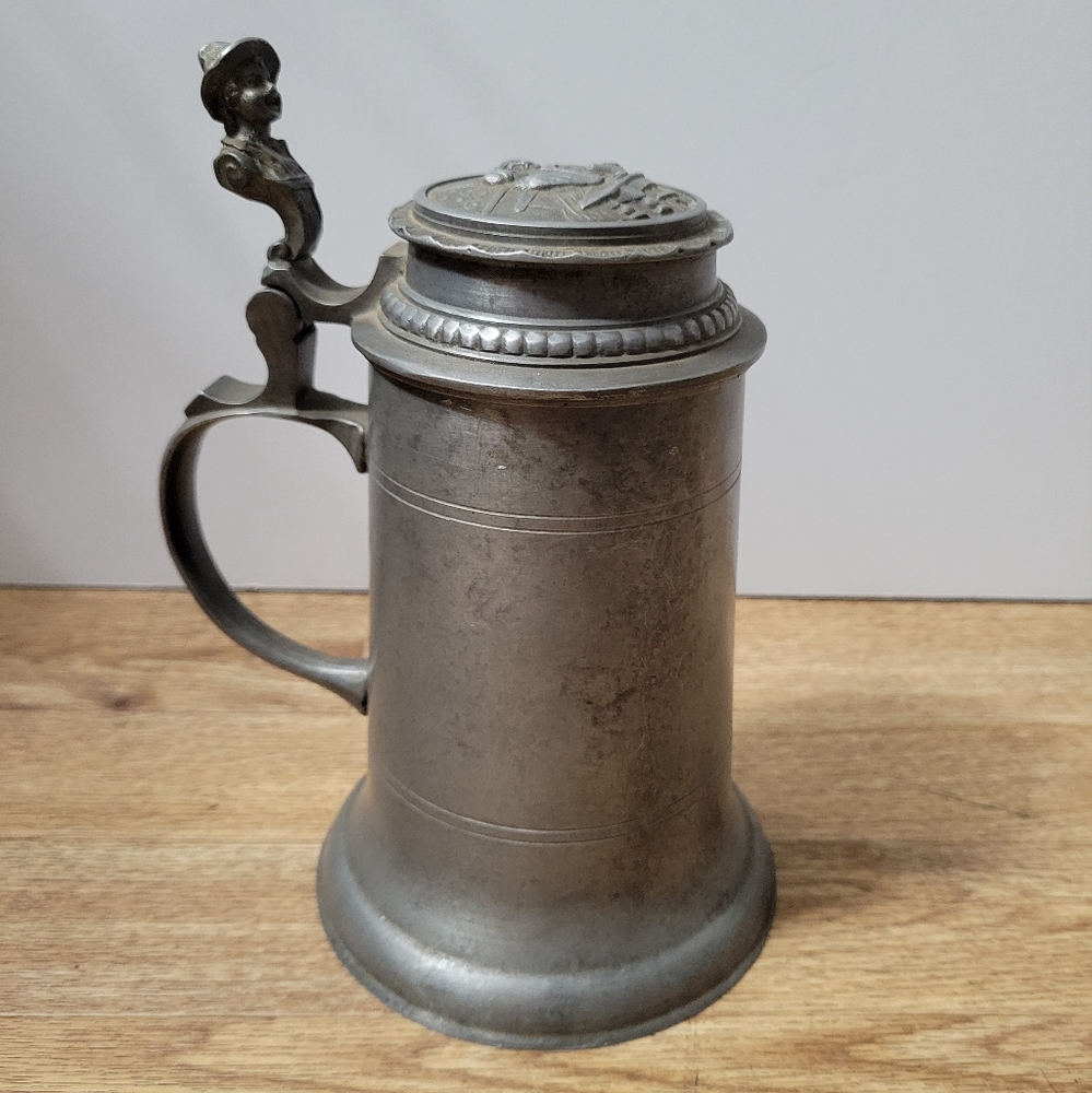 Antique 1800s German Pewter Tankard/Stein